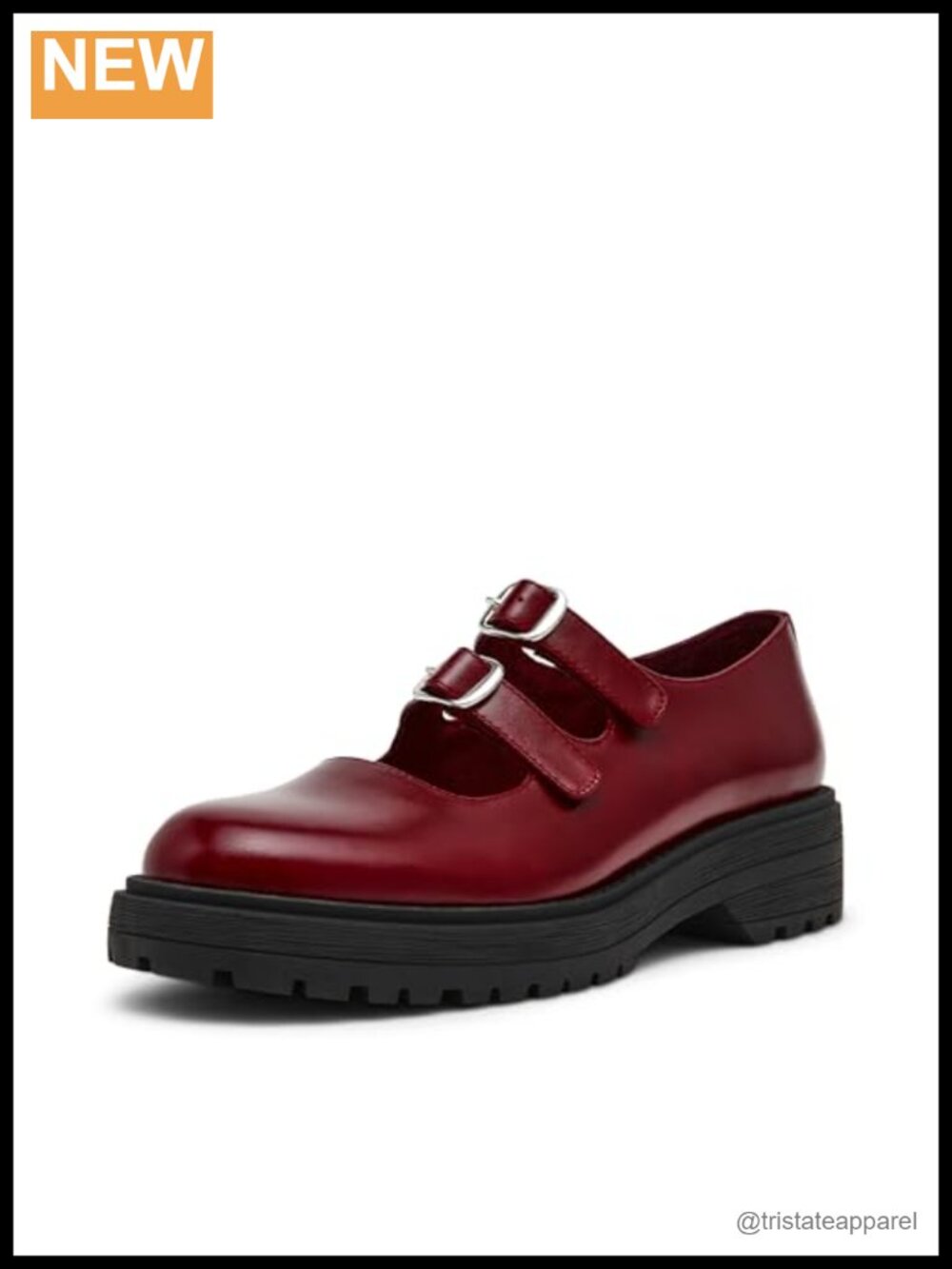 Steve Madden Alba Loafer Leather Block Heel Round Toe Buckle Women's Shoe